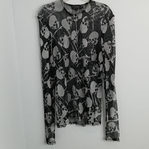 TRIPP NYC Gothic SKULLS Mesh Long Sleeve Top 2X